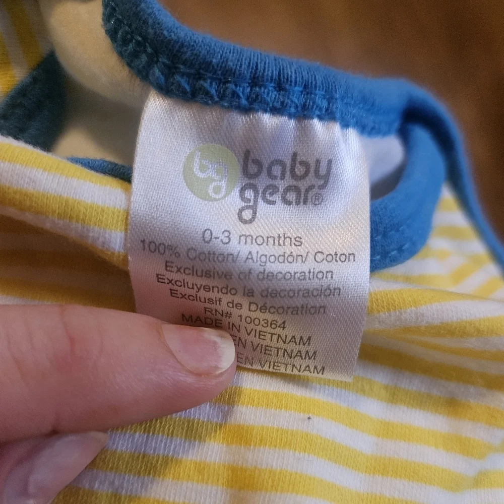 Baby Gear Yellow and Blue Striped Bodysuit